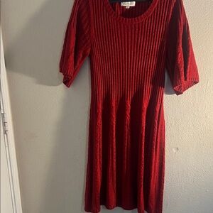 Pink Rose Vibrant Red Knit Top